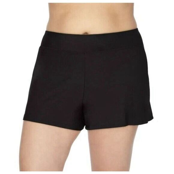 Swim Solutions Plus Size Swim Shorts, Style 525044X, Black, 24W,  MSRP $64. NWT! - Picture 1 of 5